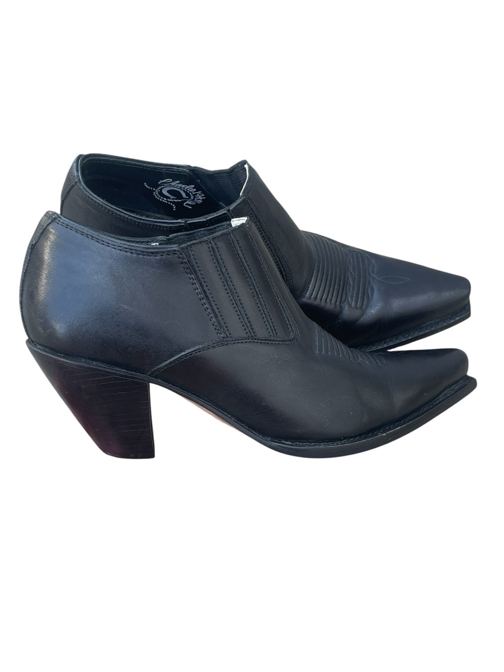 Charlie 1 Horse by Lucchese, Black Leather Western‎ Bootie, Size 6.5B, EUC